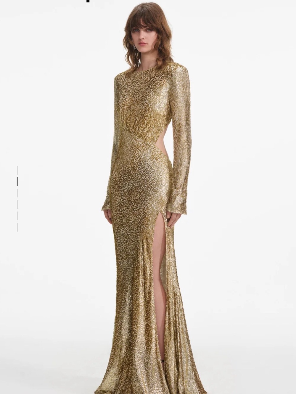 NWT Self-Portrait Gold Fil Coupe Gown - Picture 2 of 11